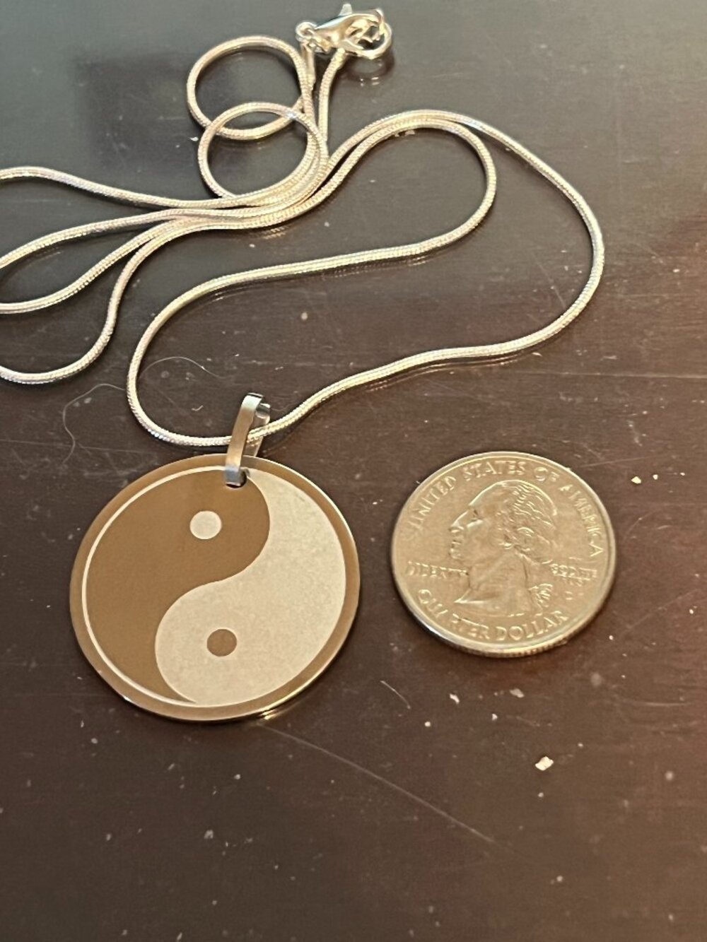 Stainless Steel Yin Yang Pendant Necklace (384)